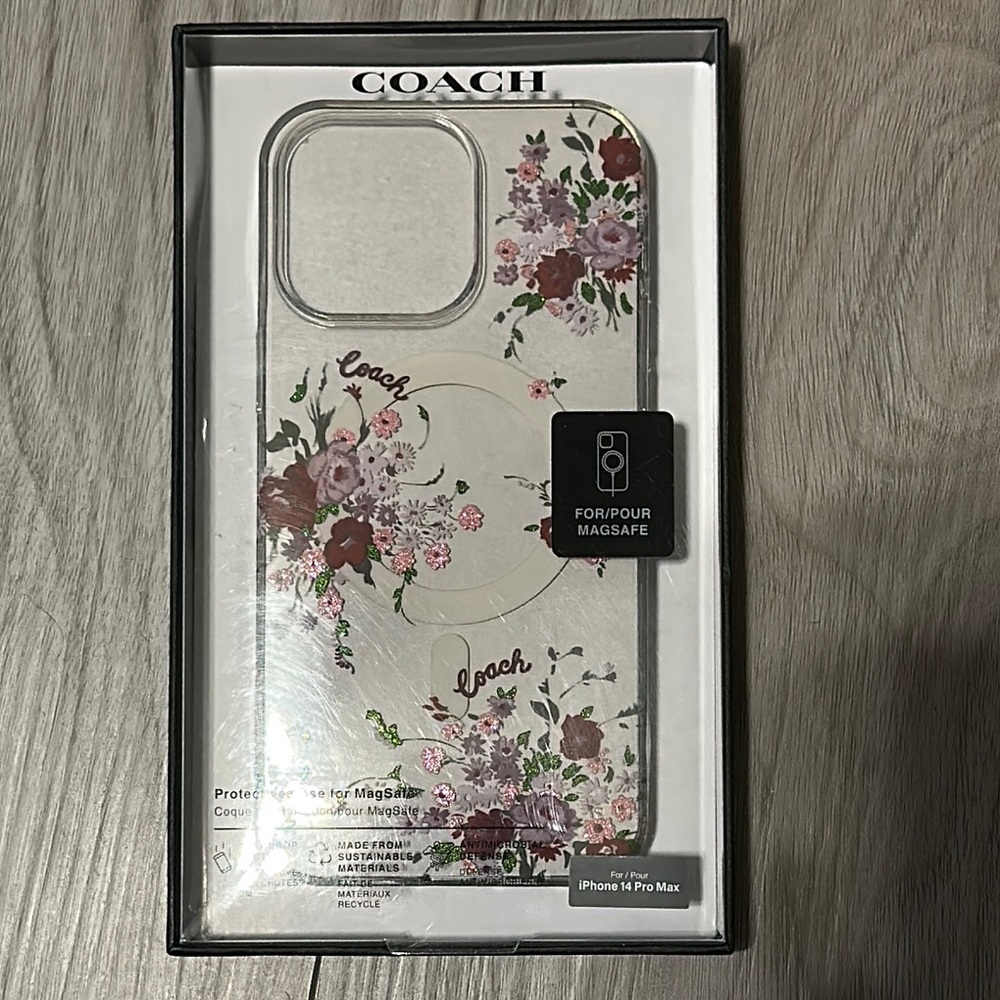 Coach White Floral Phone Case for iPhone